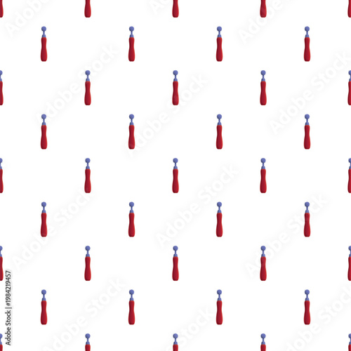 Red handle carpentry chisels forming a seamless pattern on a white background