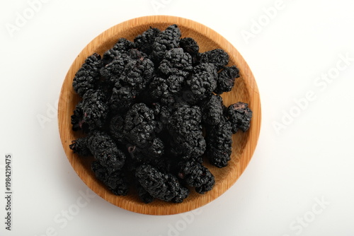 Dried mulberries in the dish