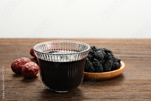 Red dates, dried mulberries, and mulberry tea