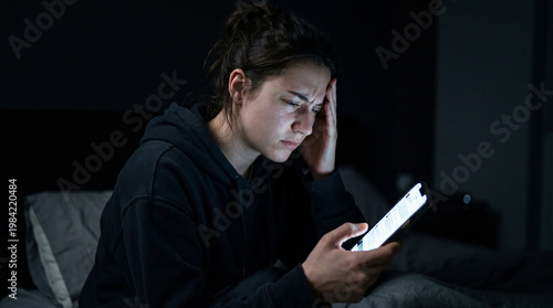 Person Using Smartphone with Digital Interface Overlay Privacy Data and Mobile Technology Background 