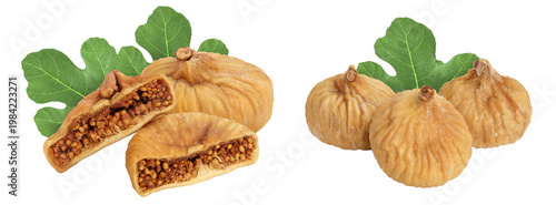 dried fig isolated on white background with full depth of field