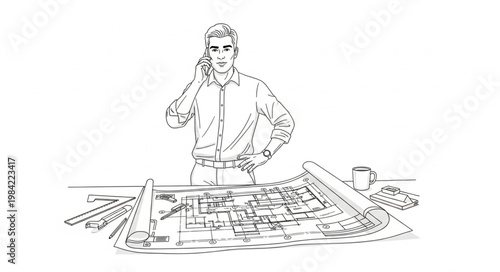 Man on Phone Overlooking Deceased Person in Net.