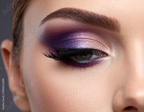 EXTREME CLOSEUP OF PROFESSIONAL GLAMOUR MAKEUP LOOK