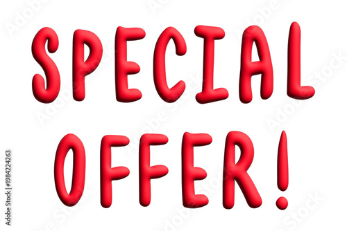Special offer lettering 3d word Template for marketing ad, print, web, banner, poster, flyer