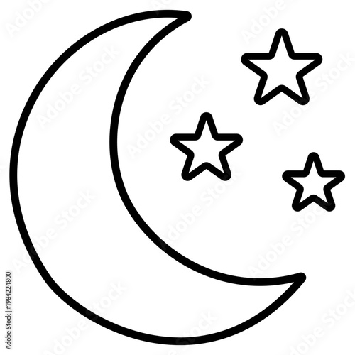 star and crescent moon icon vector illustration