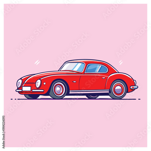 red retro car