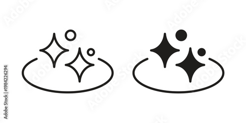 Clean surface icon simple black and white line and clip art illustrations