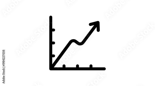 Black line graph with arrow.
