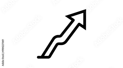 Black line arrow pointing upwards growth.