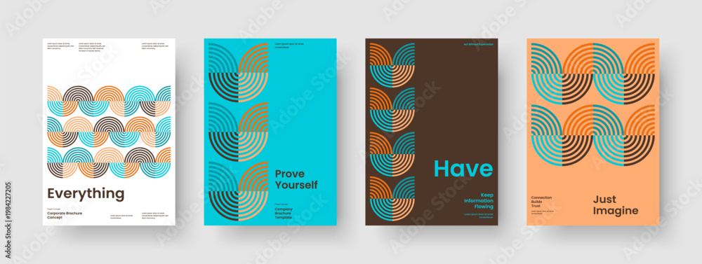 Obraz premium Geometric Business Presentation Design. Isolated Brochure Layout. Creative Report Template. Book Cover. Flyer. Background. Banner. Poster. Journal. Leaflet. Brand Identity. Handbill. Newsletter