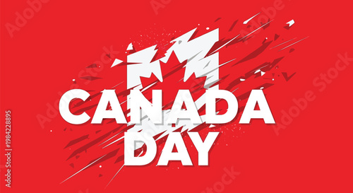 Canada day celebration a vibrant red banner with national symbolism