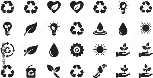 Eco Friendly Icons for Sustainable Living Concepts