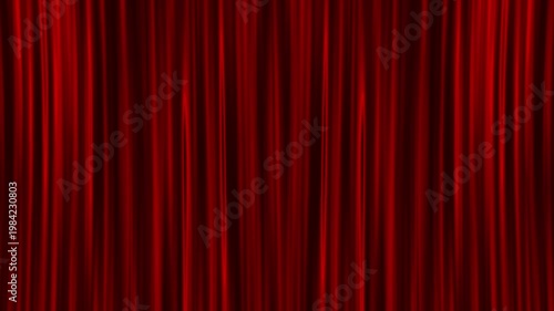 4K UHD Theater Red stage curtains closing over green screen background. Chroma key video template for presentations and video editing