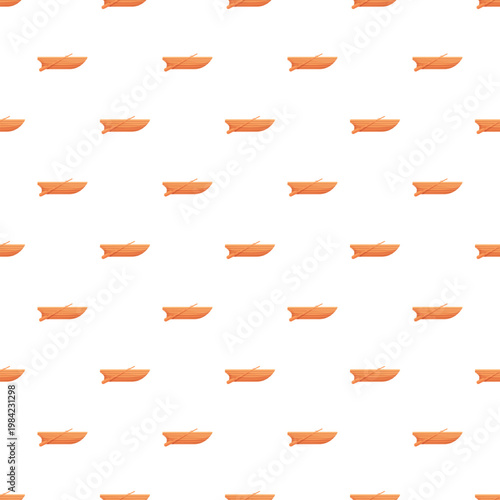 Wooden rowboats with oars forming a repeating pattern on a white background
