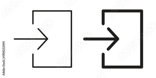 Enter icon simple black and white line and clip art illustrations