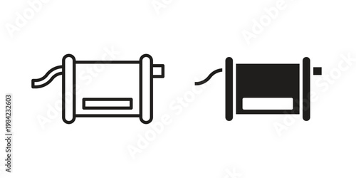 Exhaust pipe icon simple black and white line and clip art illustrations