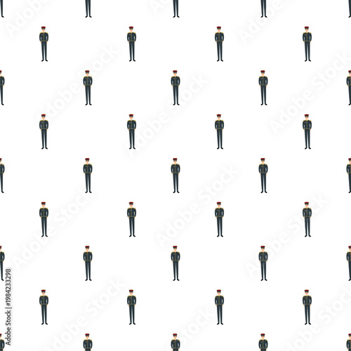 Soldier standing at attention creating a seamless pattern on a white background
