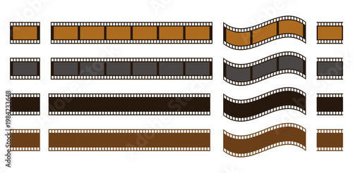 Colorful Camera Film Strip Frame vector template set