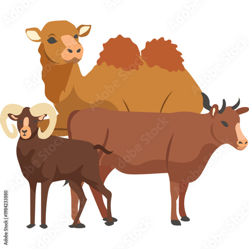 llustration of Sacrificial Animals for Eid al-Adha