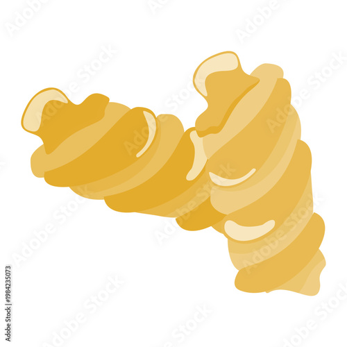 Italian Fusilli Pasta Illustration on White Background