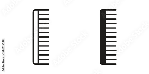 Hair brush icon simple black and white line and clip art illustrations