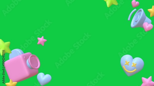 Cute Idol Stage Overlay VFX Green Screen Kawaii Performance Lights
