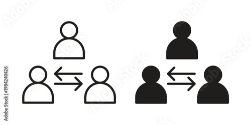 Mediator icon simple black and white line and clip art illustrations