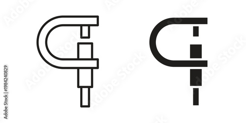 Micrometer icon simple black and white line and clip art illustrations