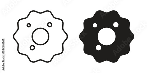 Microorganism icon simple black and white line and clip art illustrations