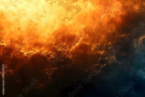 An abstract representation of fire and smoke, with dynamic textures and vibrant colors 