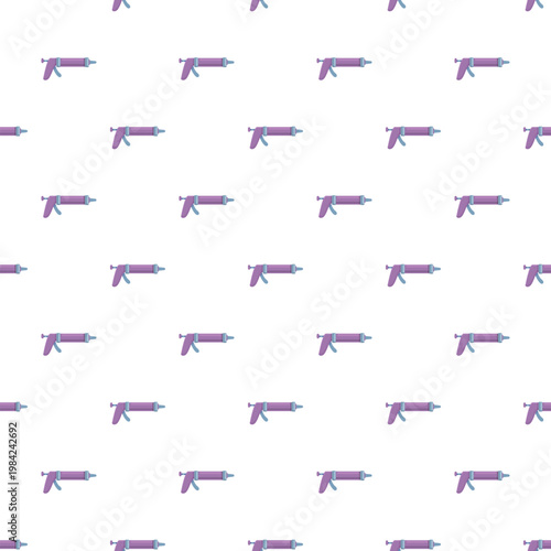 Caulking gun tools creating a seamless pattern on a white background