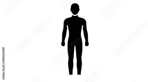 Minimalist silhouette of a human figure a black form against a white background representing anonymity