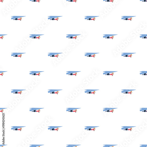 Hang gliders soaring through the sky in a repeating pattern for adventure and freedom concepts