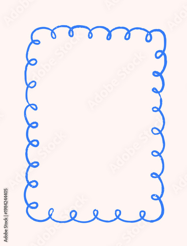Scribble line frame, doodle sketch style border decoration, modern trendy car...