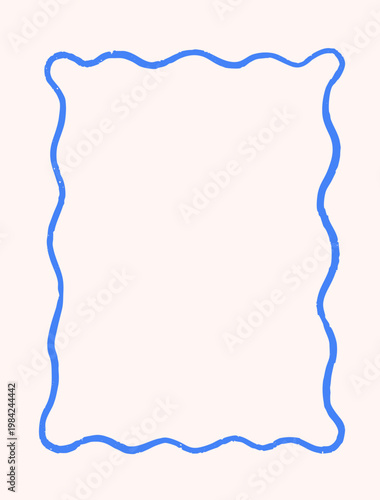 Line frame, hand-drawn doodle sketch style border decoration. Modern trendy c...