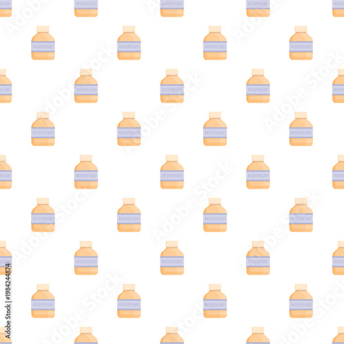 Antidepressant medication bottles creating a repeating pattern for mental health concepts