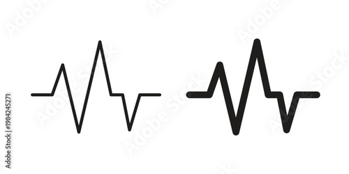 Bild auf Leinwand Pulse icon simple black and white line and clip art illustrations