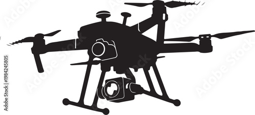 Drone, aerial, vector drone, black drone icon, silhouette