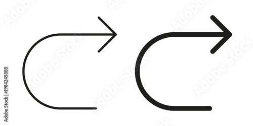 Redo icon simple black and white line and clip art illustrations