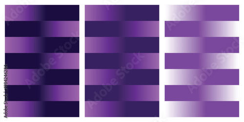 Set of abstract purple gradient posters with geometric horizontal stripes.