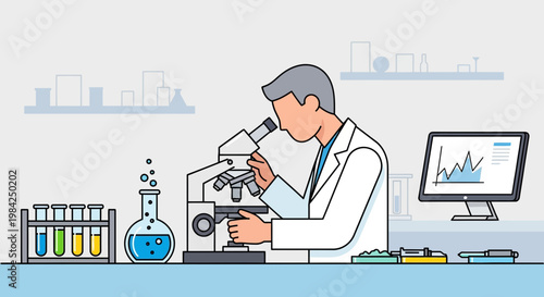 Scientist working, laboratory setting, research environment, medical professional