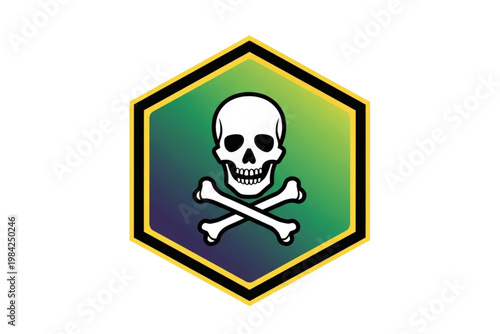 skull and crossbones symbol Toxic Poison Sign vector icon