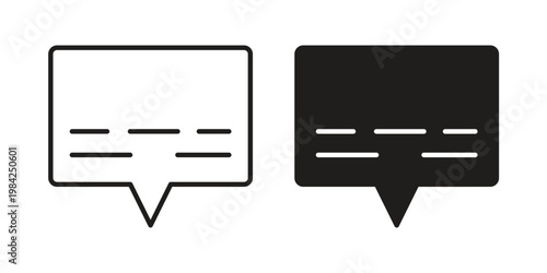 Subtitles icon simple black and white line and clip art illustrations