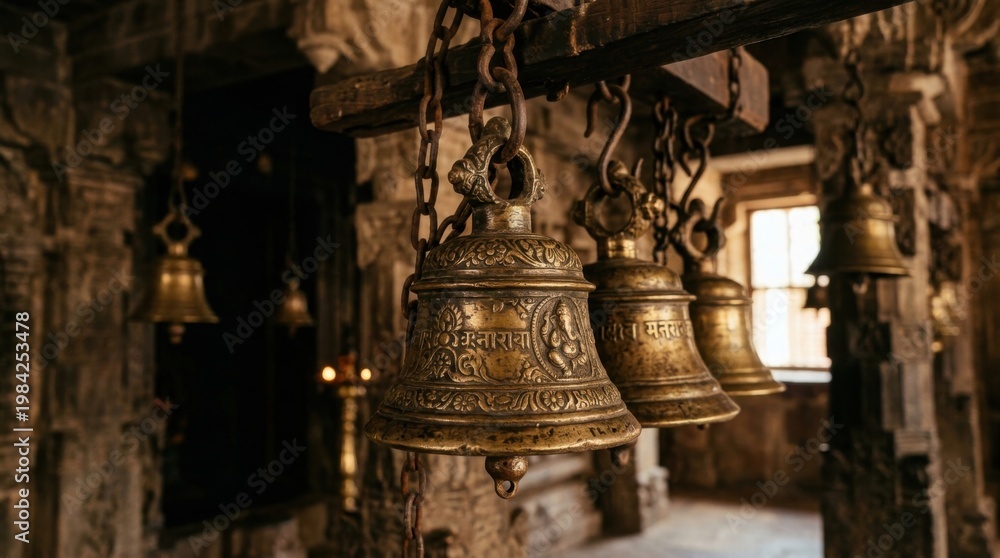 Fototapeta premium Temple bells spiritual place