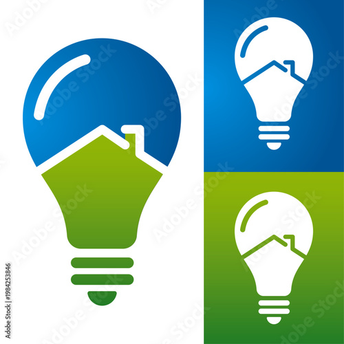 Innovation light bulb icon with business growth chart, analytics concept vector logo