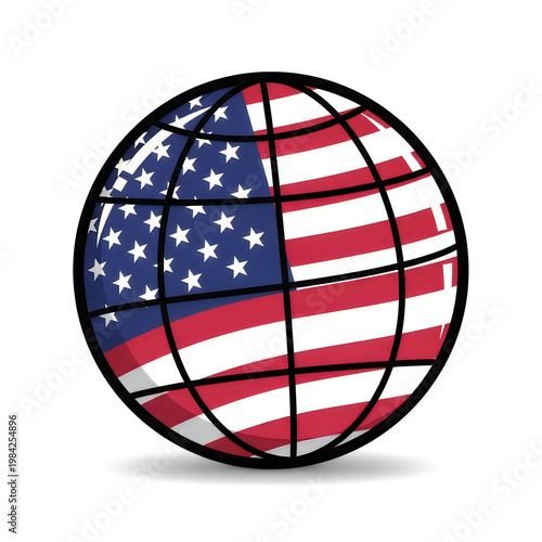 American flag design on a globe