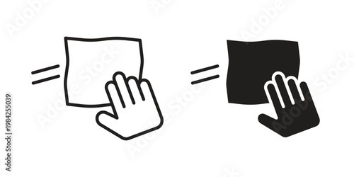 wipe icon simple black and white line and clip art illustrations