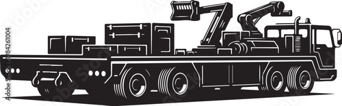 Tow truck, heavy duty truck, flatbed vehicle, recovery truck, industrial transport