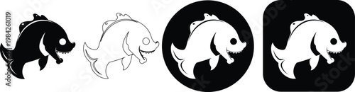 decorative fish logo templates for seafood and fishing brands, real image, no blur, clear image, hd, full hd, photos, isolated white background.