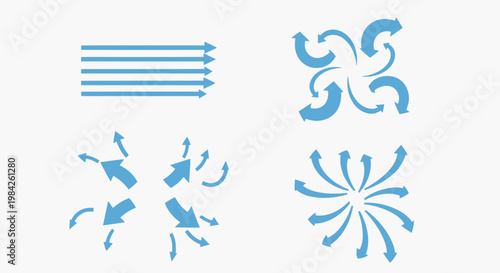 Blue arrow four different arrows directional arrows abstract